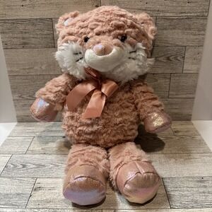 KELLY TOY Fox Plush Toy 14" Animal Pals Pink White Sparkly Paws Bow 2020